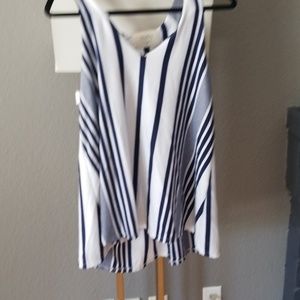 Blue and white striped tank size M Anthro